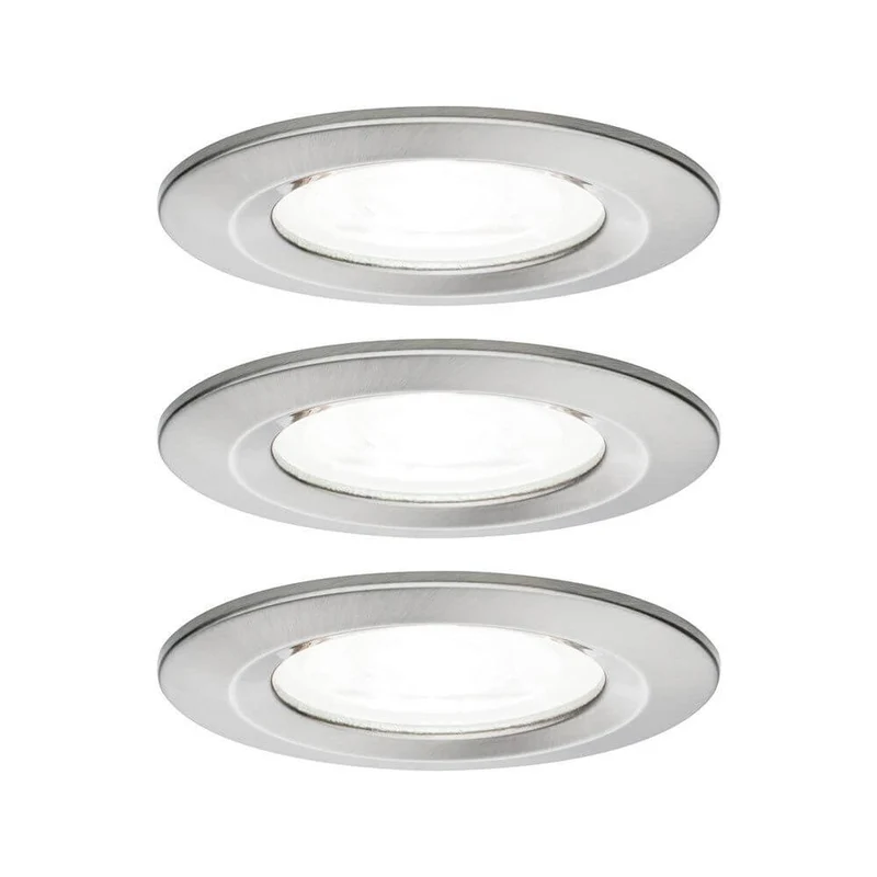 LED Einbauleuchte Nova Basis-Set starr Rund Ø 7,8cm Alu-Gebürstet