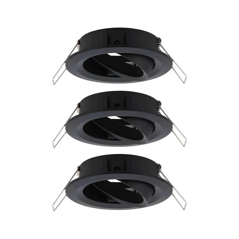 Einbauleuchte Choose 3er-Basis-Set schwenkbar 50° Schwarz-Matt
