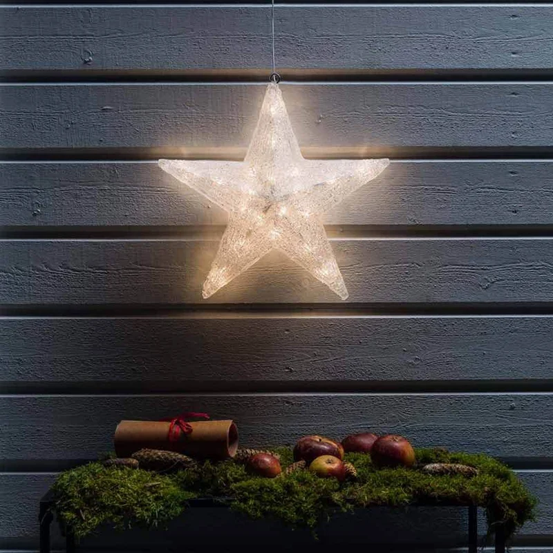 Weihnachtlicher LED Dekostern IP44 Weiß