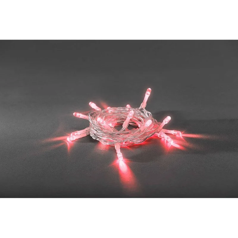 LED Lichterkette Timer 50 rote Dioden batteriebetrieben