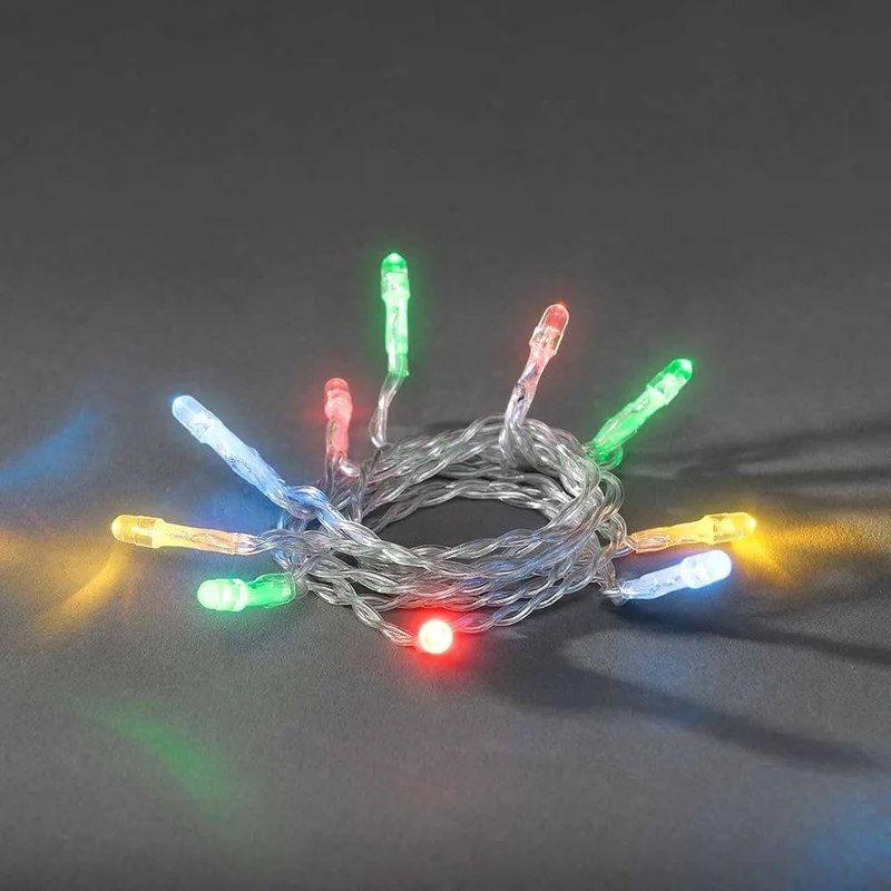 LED Lichterkette Timer 50 bunte Dioden batteriebetrieben