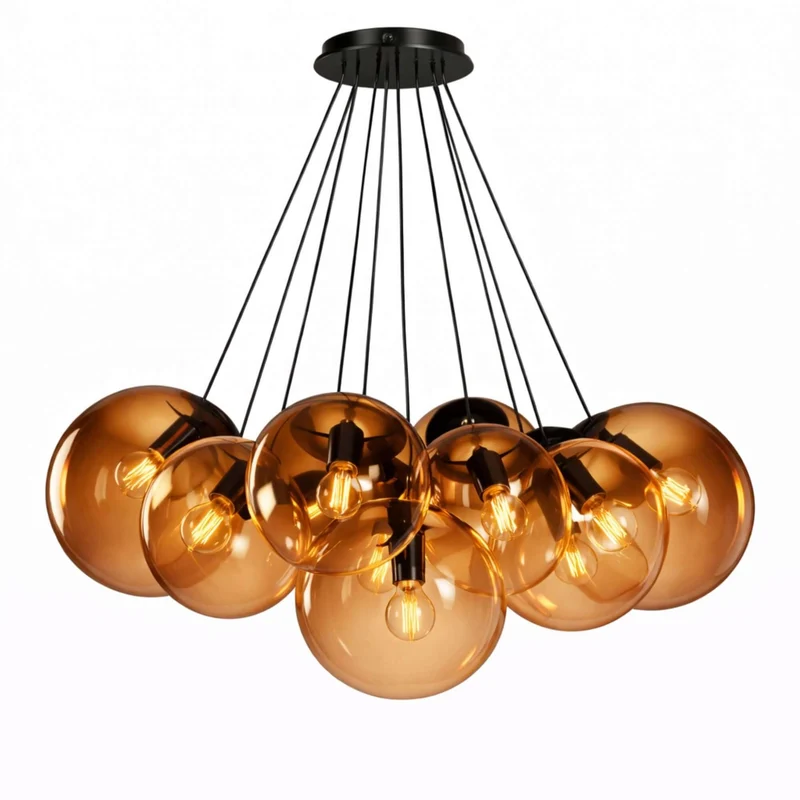 s.luce Orb Cluster Glas-Pendelleuchte 13-flammig 13x20cm