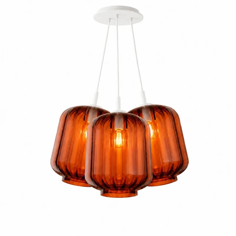 s.luce Velo Cluster Glas-Pendelleuchte 3-flammig 3x25cm