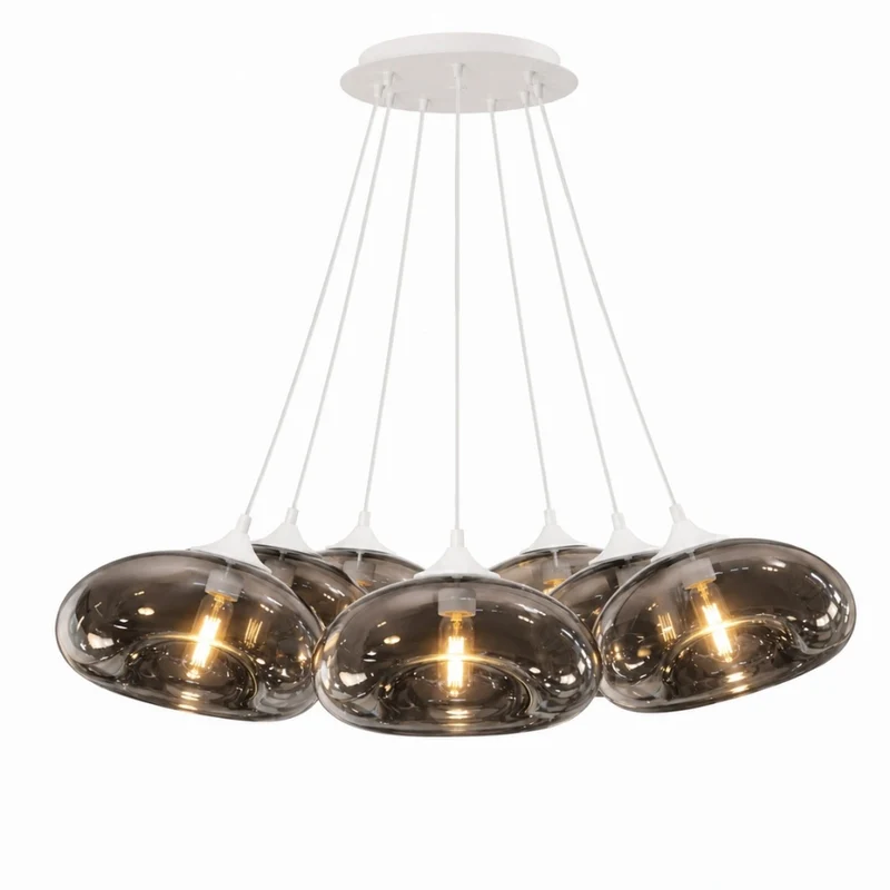 s.luce Cruet Cluster Glas-Pendelleuchte 7-flammig 7x28cm