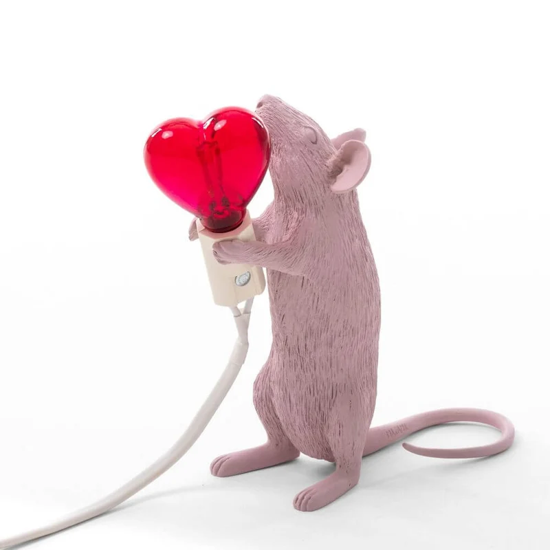 Seletti Mouse Lamp Step LED-Tischleuchte USB Herz