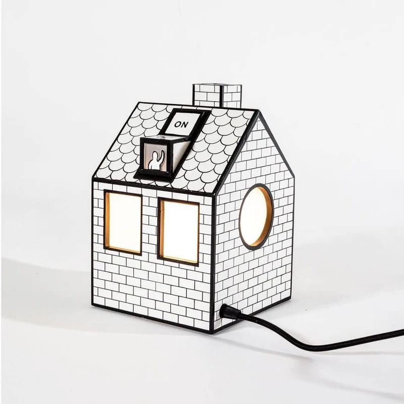 Seletti On-Off Schreibtischleuchte Recyclingpapier quadratisch