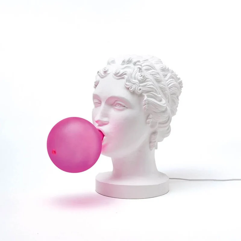 Seletti Grace LED-Tischleuchte Weiß, Pink