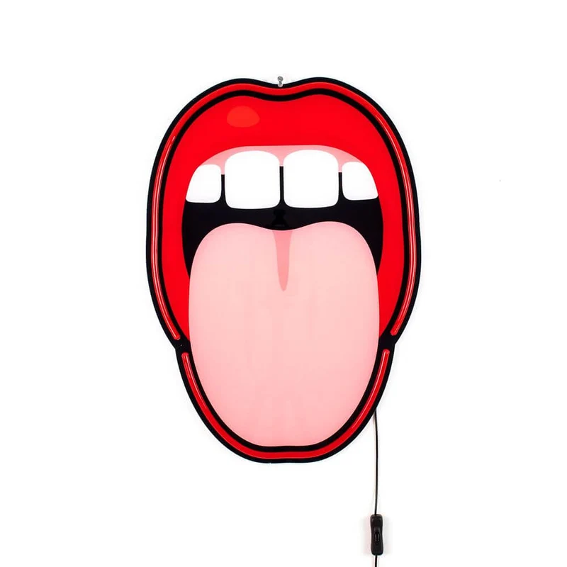 Seletti Blow LED-Wandleuchte Tongue Rot