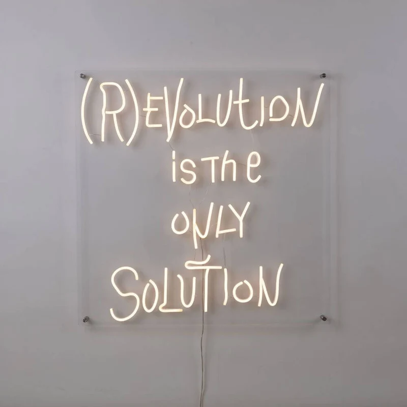 Seletti (R)Evolution is the only Solution LED-Leuchtschild 70x70cm