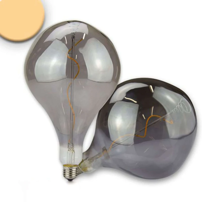 E27 LED Tropfen Smoky Ø16,5cm dimmbar 4W 2200K