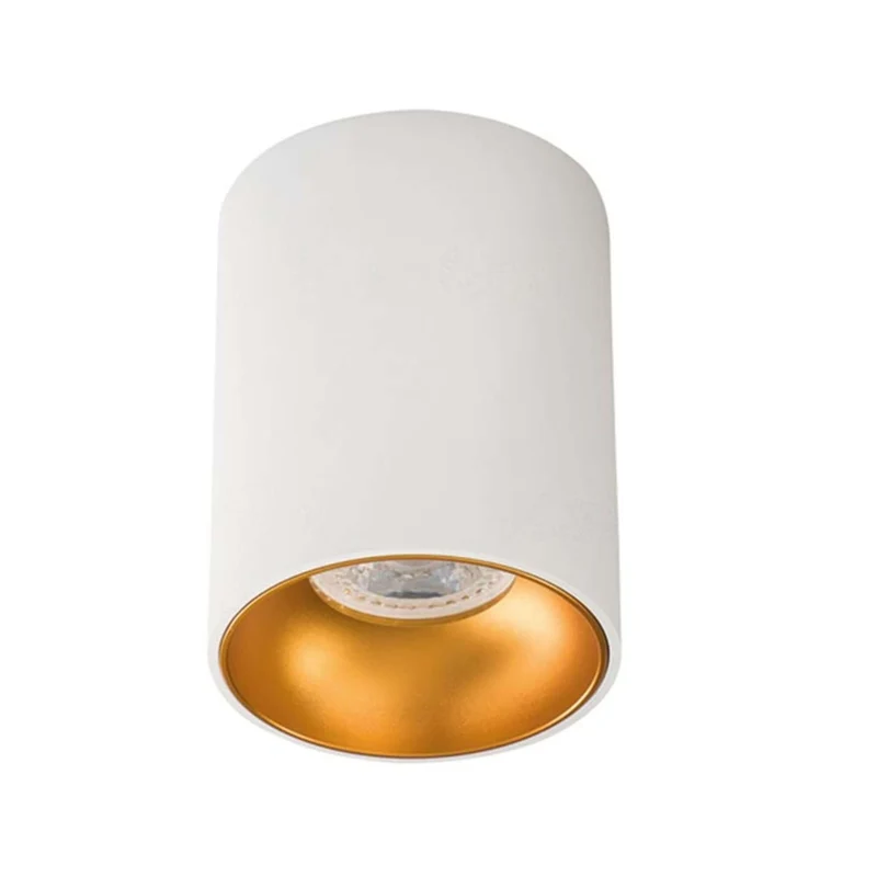 Aufbaudeckenspot GU10 Riti Weiß, Goldfarben