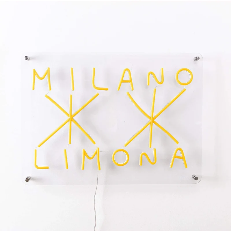 Seletti Milano-Limona LED-Schild Gelb