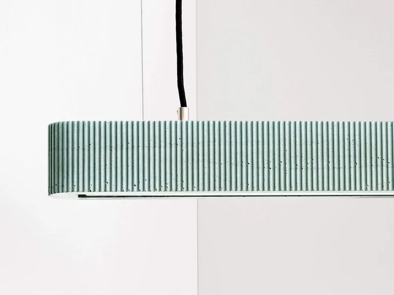 Gantlights S4 Beton LED-Pendelleuchte 61cm Plissiert