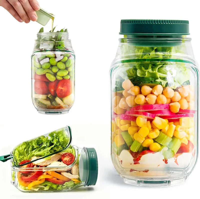 Globetrek° SaladJar 1+1 GRATIS: Bekväm På Språng Fräsch Snacks- Och Salladsburk
