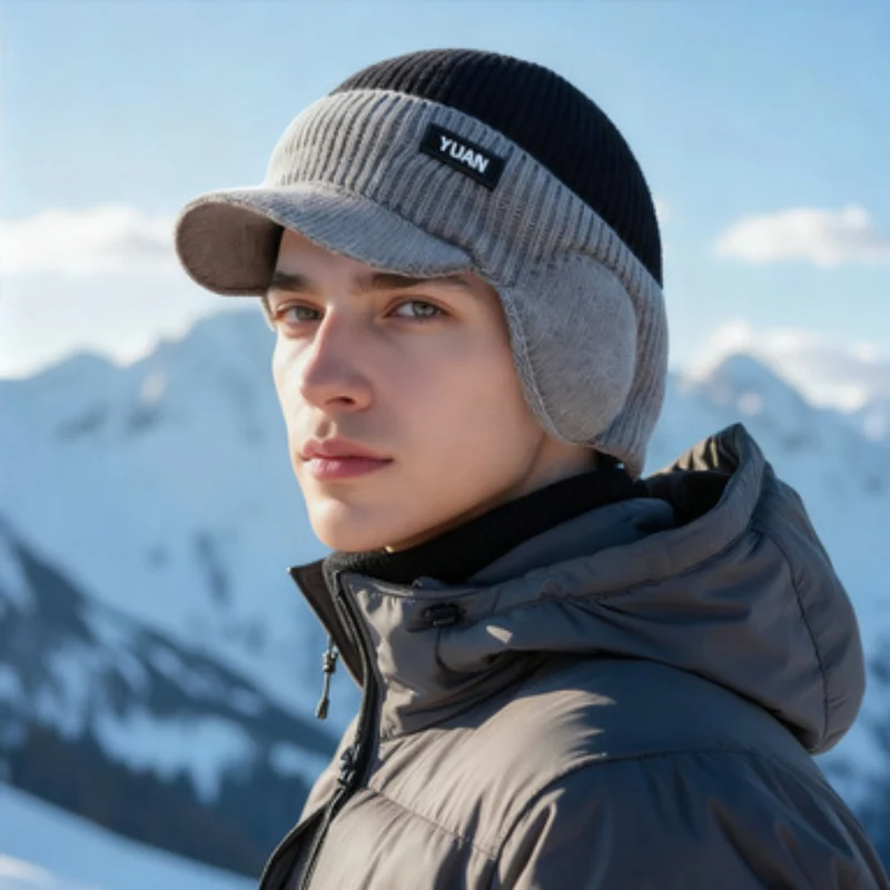Icone™ EarflapBeanie 1+1 GRATIS: Tjock Stickad Vinter Beanie Öronlappar Skydd