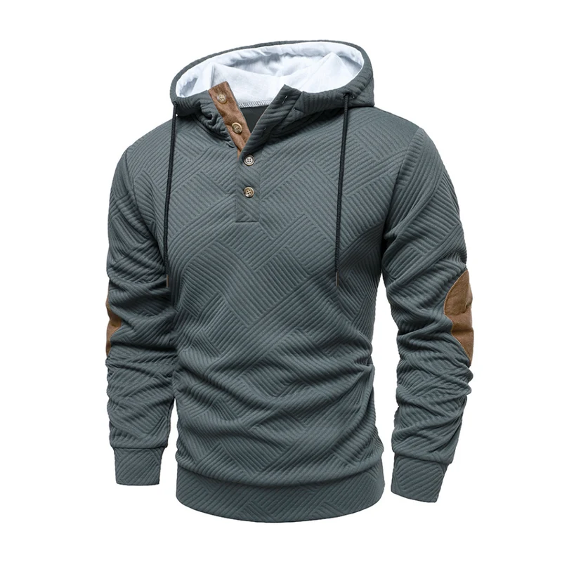 Icone™ VersatileHoodie: Avslappnad Halv-Knapp Dragsko Mångsidig Huvtröja