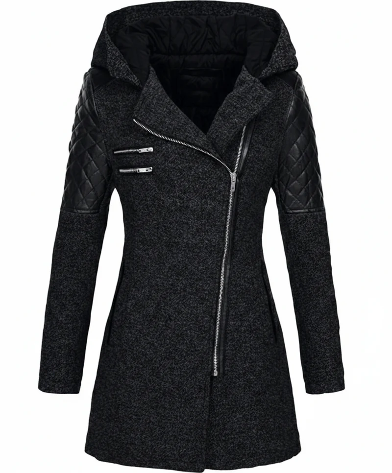 Icone™ ClassicCoat: Elegant Med Luva Medellång Slim-Fit Klassisk Kappa