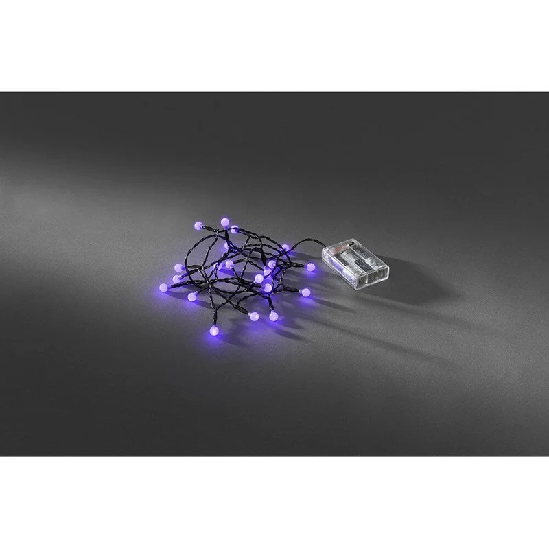 LED Globelichterkette runde Dioden Timer 20 purpurfarbene Dioden batteriebetrieben