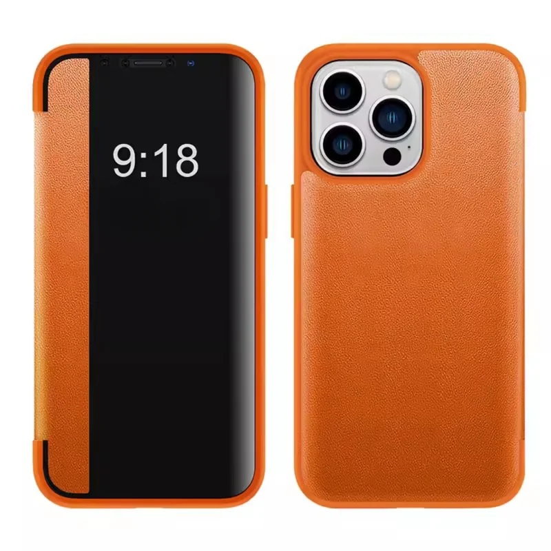 FlipCase 1+1 GRATIS - Elegant Genomskinlig Täcka Säker Stängning Flip Fodral
