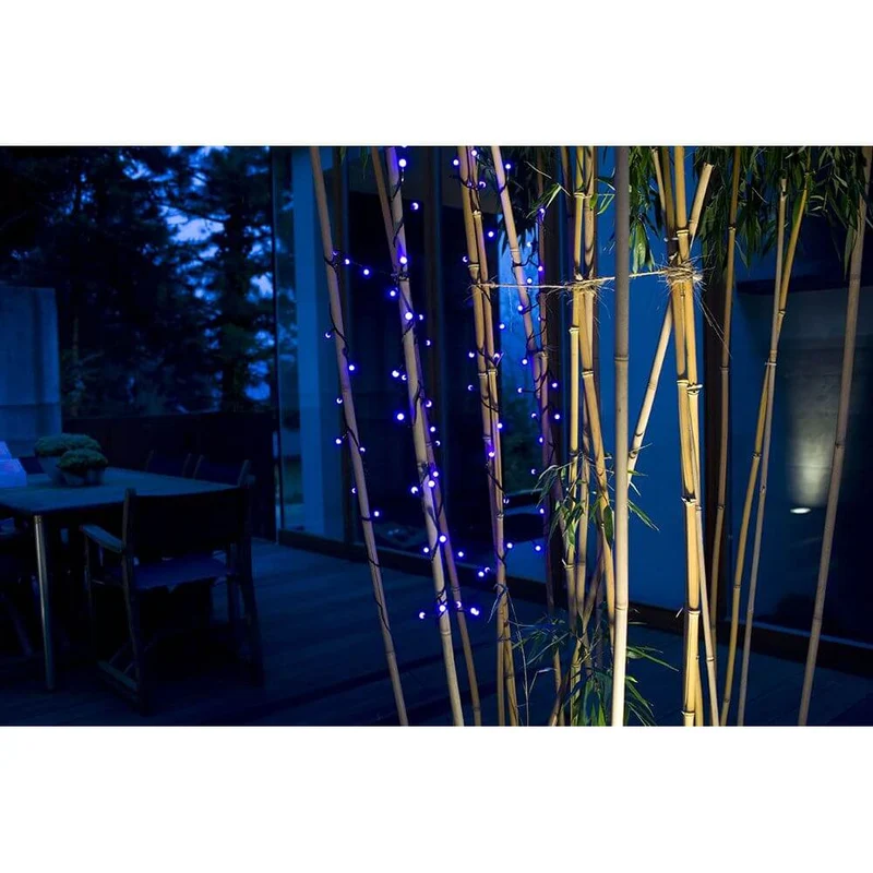 LED Globelichterkette runde Dioden 80 blaue Dioden IP44