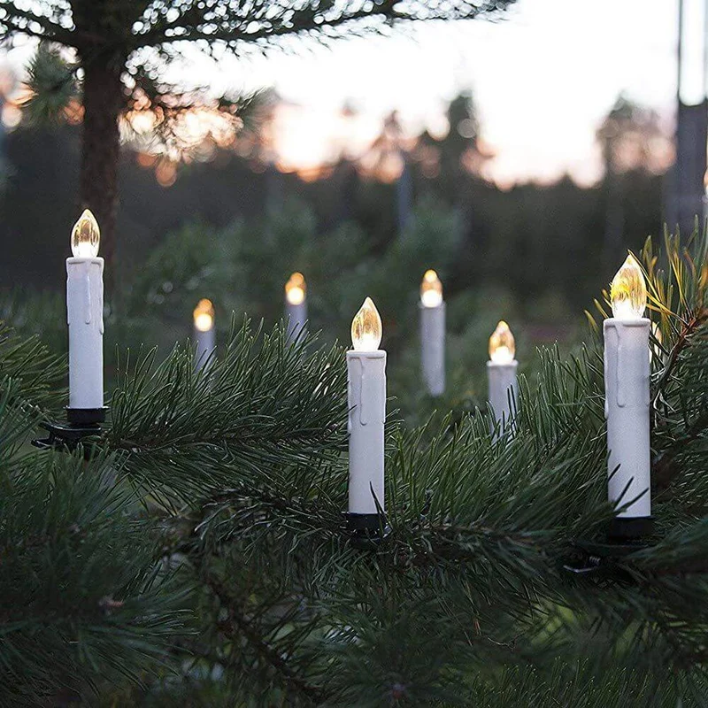 LED-Kerzen für Außen 10-tlg. Kabellos mit Fernbedienung Warmweiß