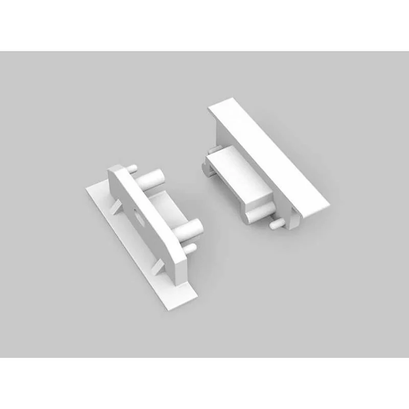 Endkappen 2er-Set für Einbau Flach weiss 14mm Serie L