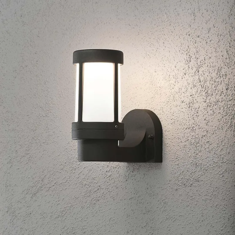 Siena Außen-Wandleuchte Schwarz, opales Glas