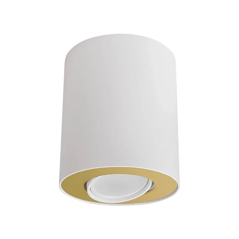 Set Aufbau-Deckenleuchte Ø 10cm Weiß/Gold