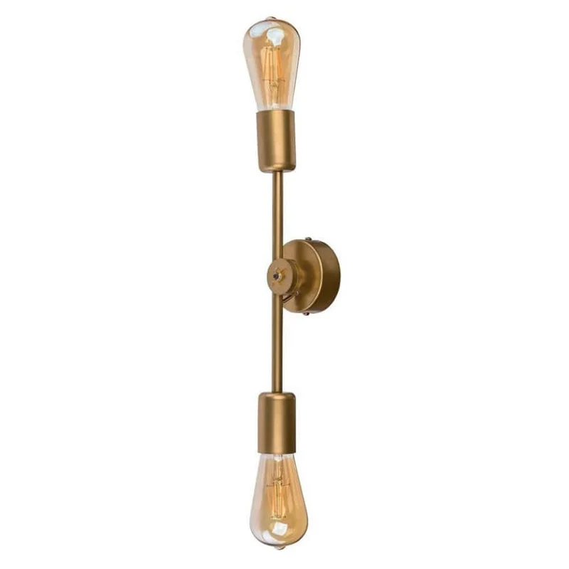 Retro Wandleuchte Sticks 2-flammig Goldfarben