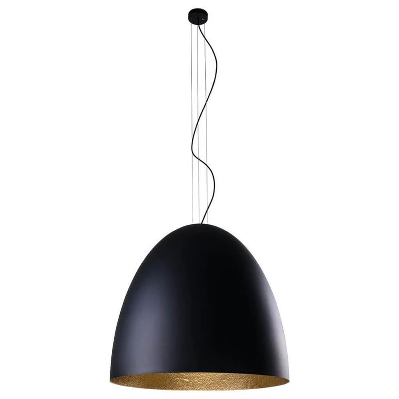 Hängeleuchte Egg XL Ø 75cm Schwarz, Goldfarben