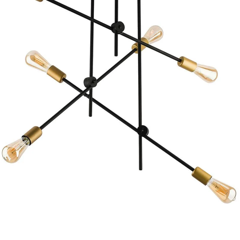 Retro Deckenlampe Axis 6-flg. Schwarz