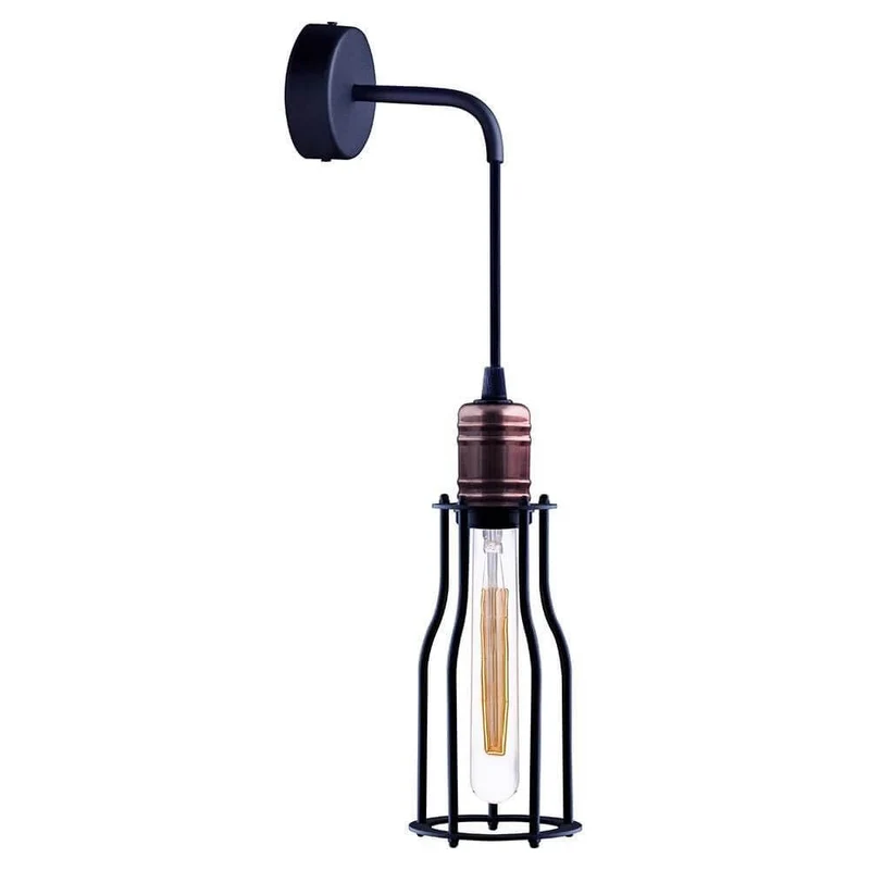 Work 10 Wandleuchte im Vintage-Look Schwarz & Kupfer