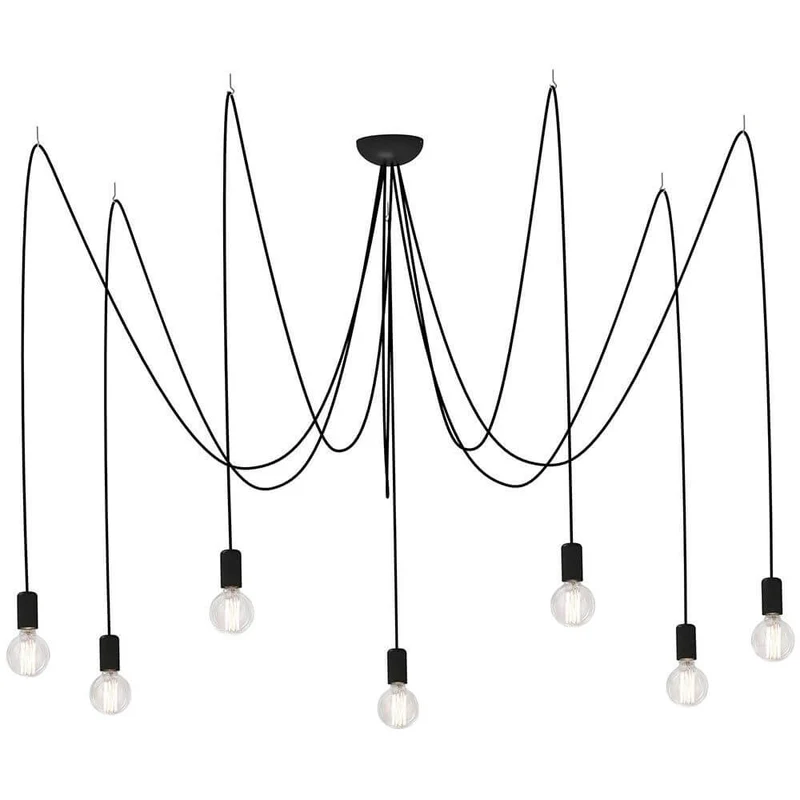 Spid Pendelleuchte 7-flammig in Spinnenform Schwarz