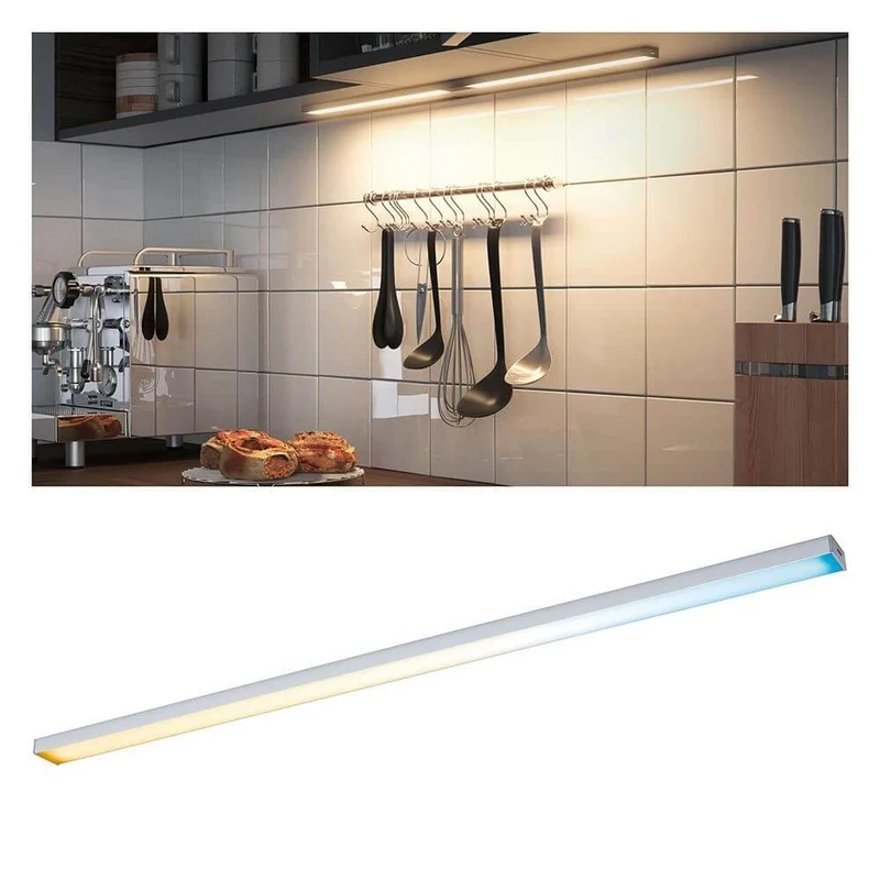 Clever LED Küchenlampe Barre 55cm Weiß, Chrom-Matt