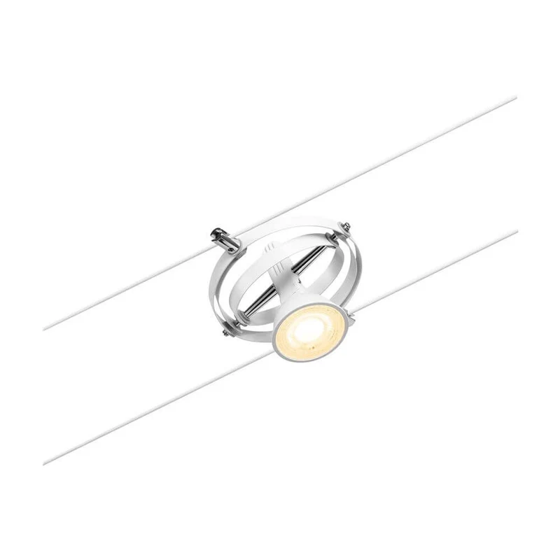 CorDuo Seilsystem Cardan Einzelspot Weiß-Matt, Chrom