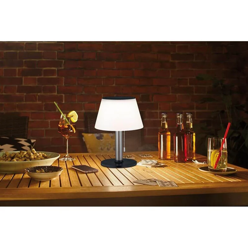 Solar LED Tischleuchte Lillesol Edelstahl mit Stufen-Dimmer