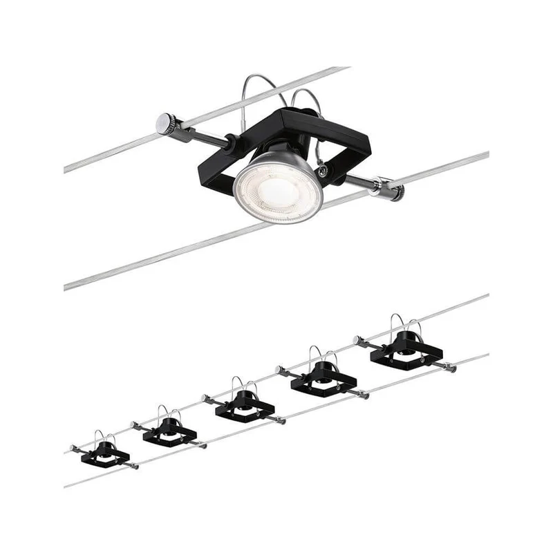 Seilsystem Mac II Basis-Set 5-flammig Schwarz-Matt