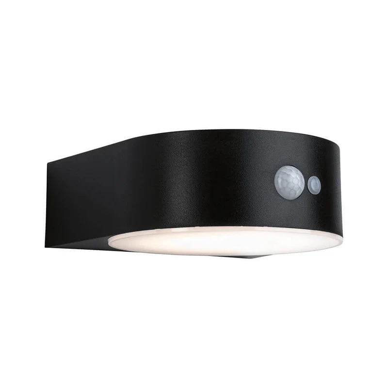 Solar LED Außenwandleuchte Eileen Sensor Schwarz