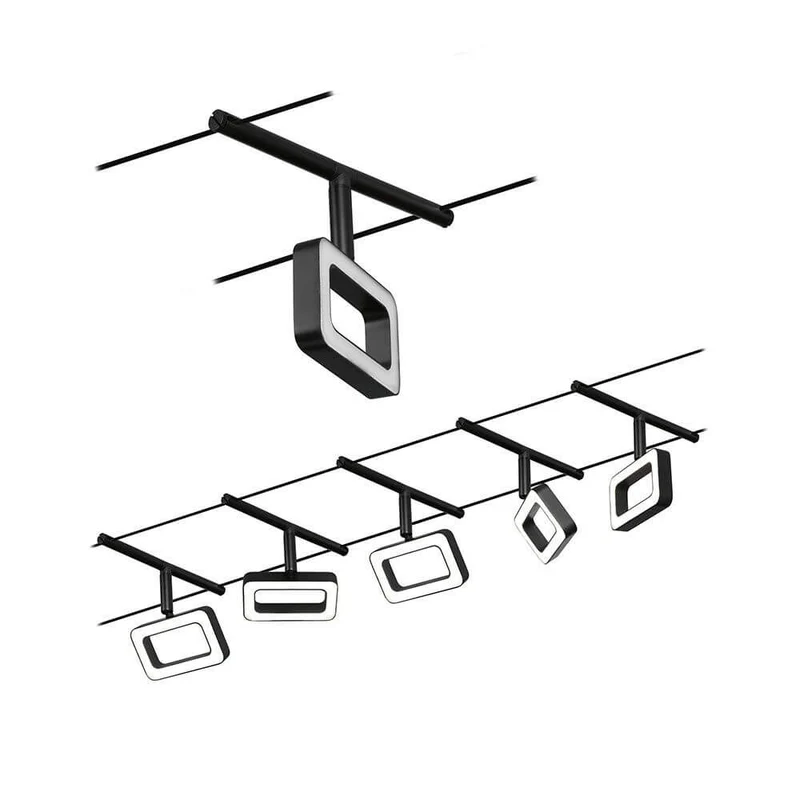 CorDuo LED Seilsystem Frame Basis-Set Schwarz-Matt, Chrom