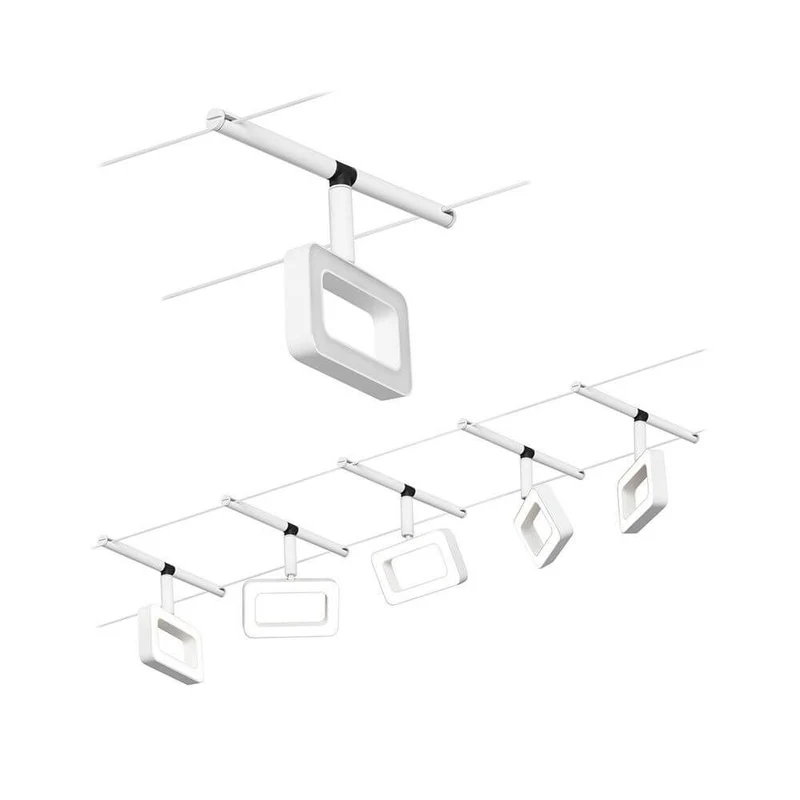 CorDuo LED Seilsystem Frame Basis-Set Weiß-Matt, Chrom