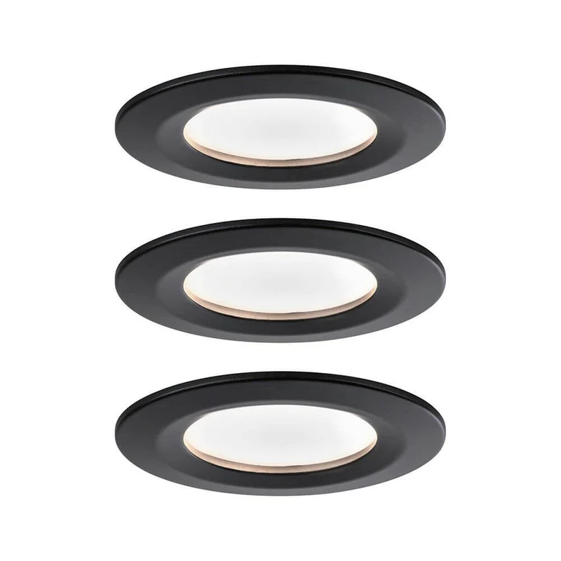 LED Einbauleuchte 3er Basis-Set Nova Rund Ø 7,8cm Schwarz