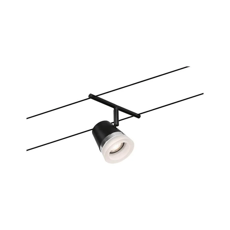 CorDuo Seilsystem Cone Einzelspot Schwarz-Matt, Chrom