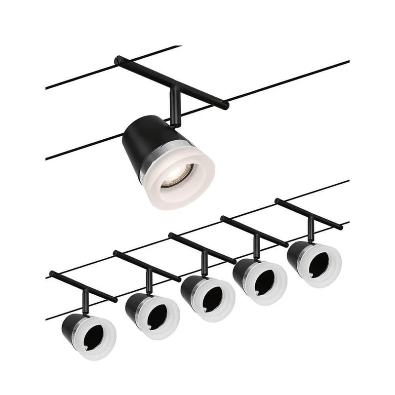 CorDuo Seilsystem 5-flammig Cone Basis-Set Schwarz, Chrom