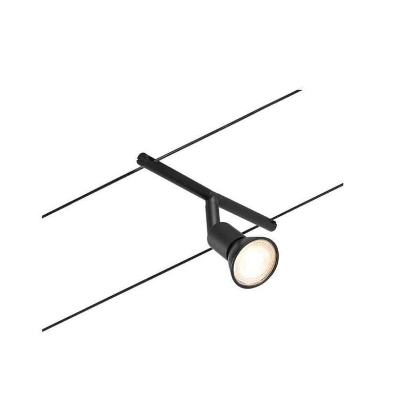 CorDuo Seilsystem Salt Einzelspot Schwarz-Matt, Chrom