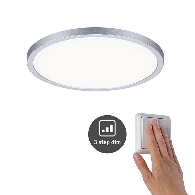 VariFit Areo LED Einbaupanel Ø 23cm mit 3-Stufen-Dimmer Chrom-Matt