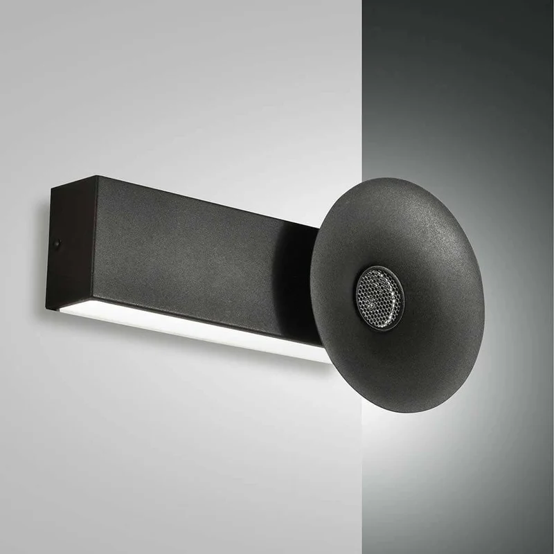 LED Wandleuchte Aretha mit Lautsprecher 1800lm Schwarz
