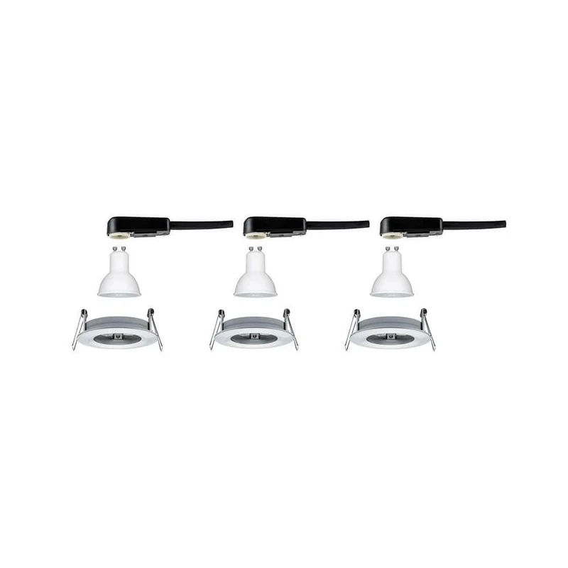 Einbauleuchten-Set Nova rund starr LED IP44 3x6,5W 2700K GU10