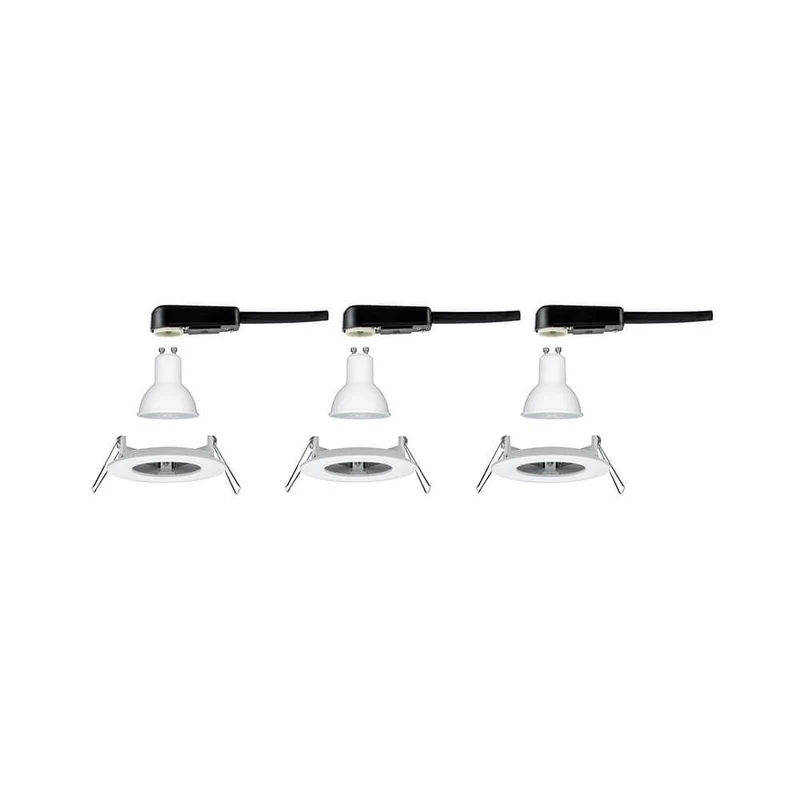 Einbauleuchten-Set Nova rund starr LED IP44 3x6,5W 2700K GU10 Weiß