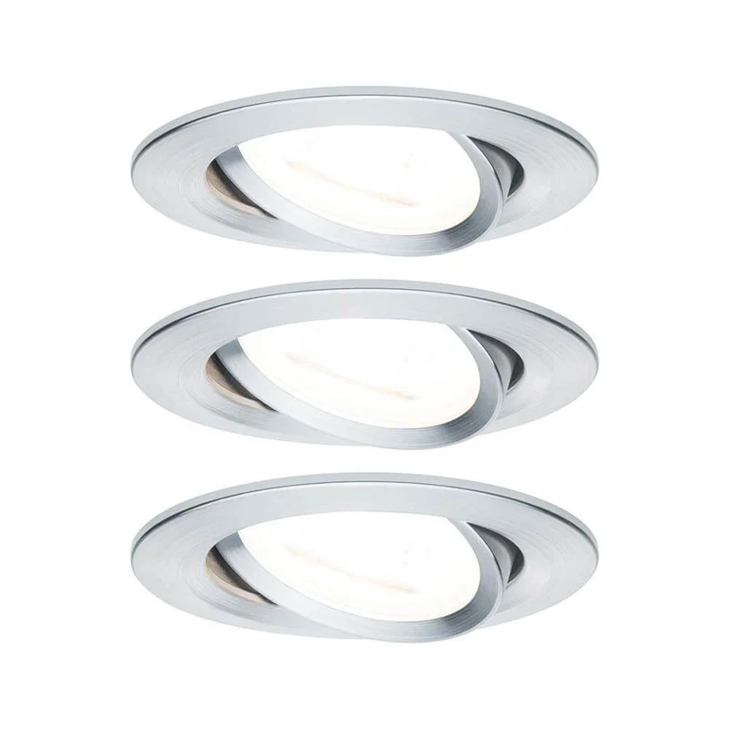 Einbauleuchten-Set Nova rund LED 3stepdim 3x6,5W Alu-Gedreht