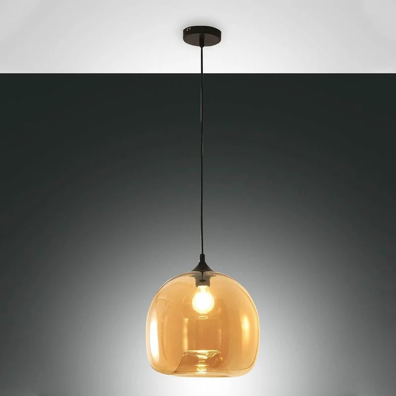 Maia formschöne Glas-Pendelleuchte in Amber